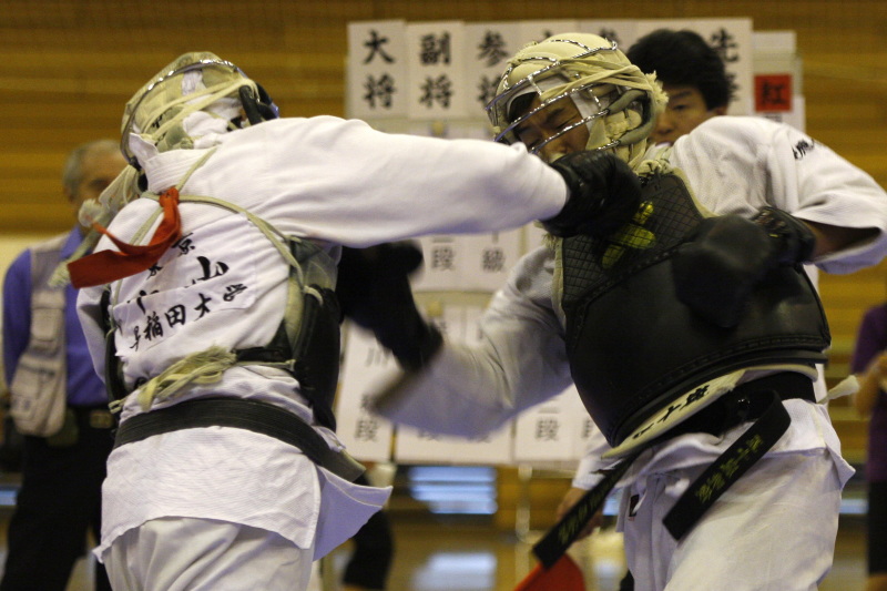 日本拳法第27回東日本大学リーグ戦 赤：早稲田・中山の面突き（一本）
_MG_1341.JPG